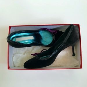 Christian Lacroix velvet & patent leather pumps